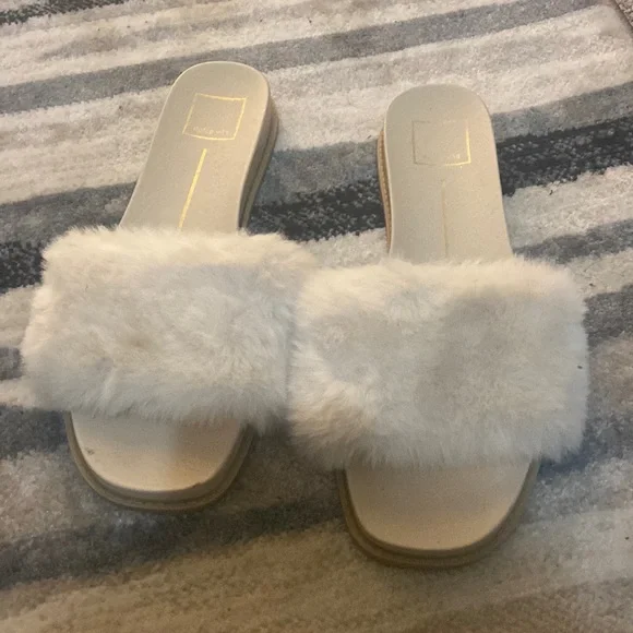 Slide Slippers Dolce Vita Faux Fur Slippers Dolce Vita Cream Faux